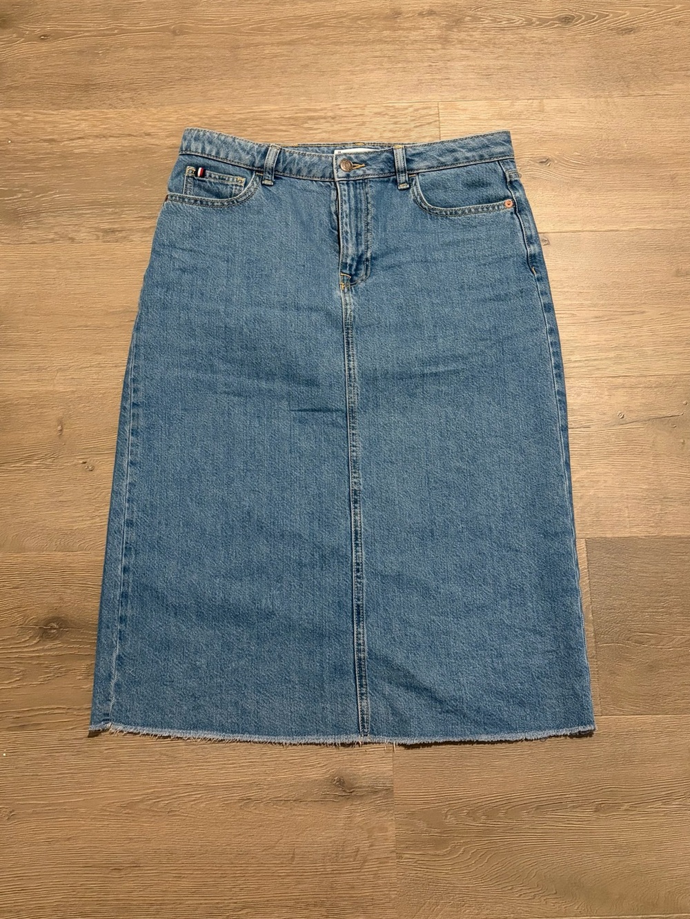 Tommy Hilfiger Blue Denim Midi Skirt
